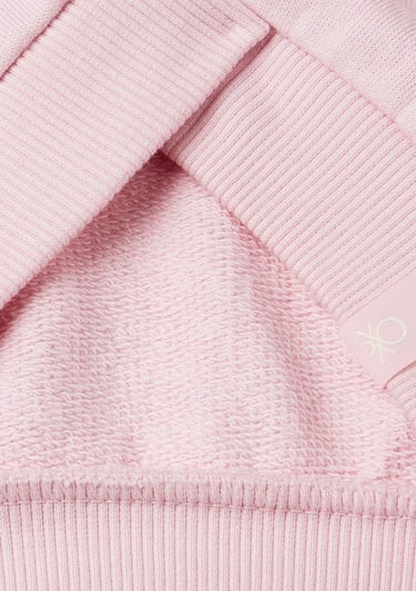  Kız Çocuk Açık Pembe Etek Ucu Logo Etiketli Prenses Baskılı Geniş Kesim Sweatshirt