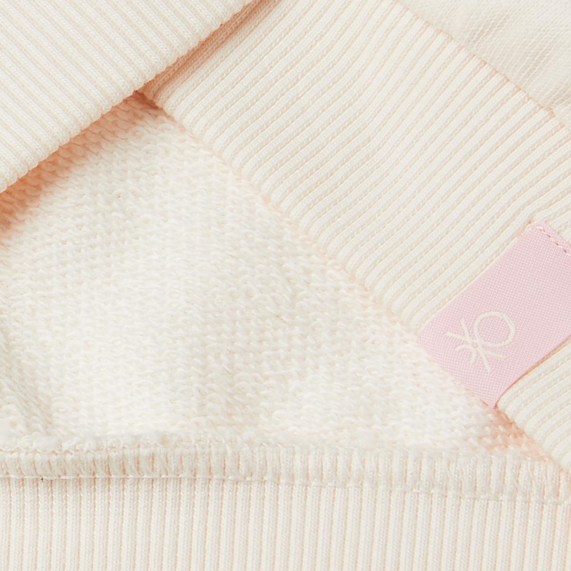 Kız Çocuk Ekru Etek Ucu Logo Etiketli Prenses Baskılı Geniş Kesim Sweatshirt