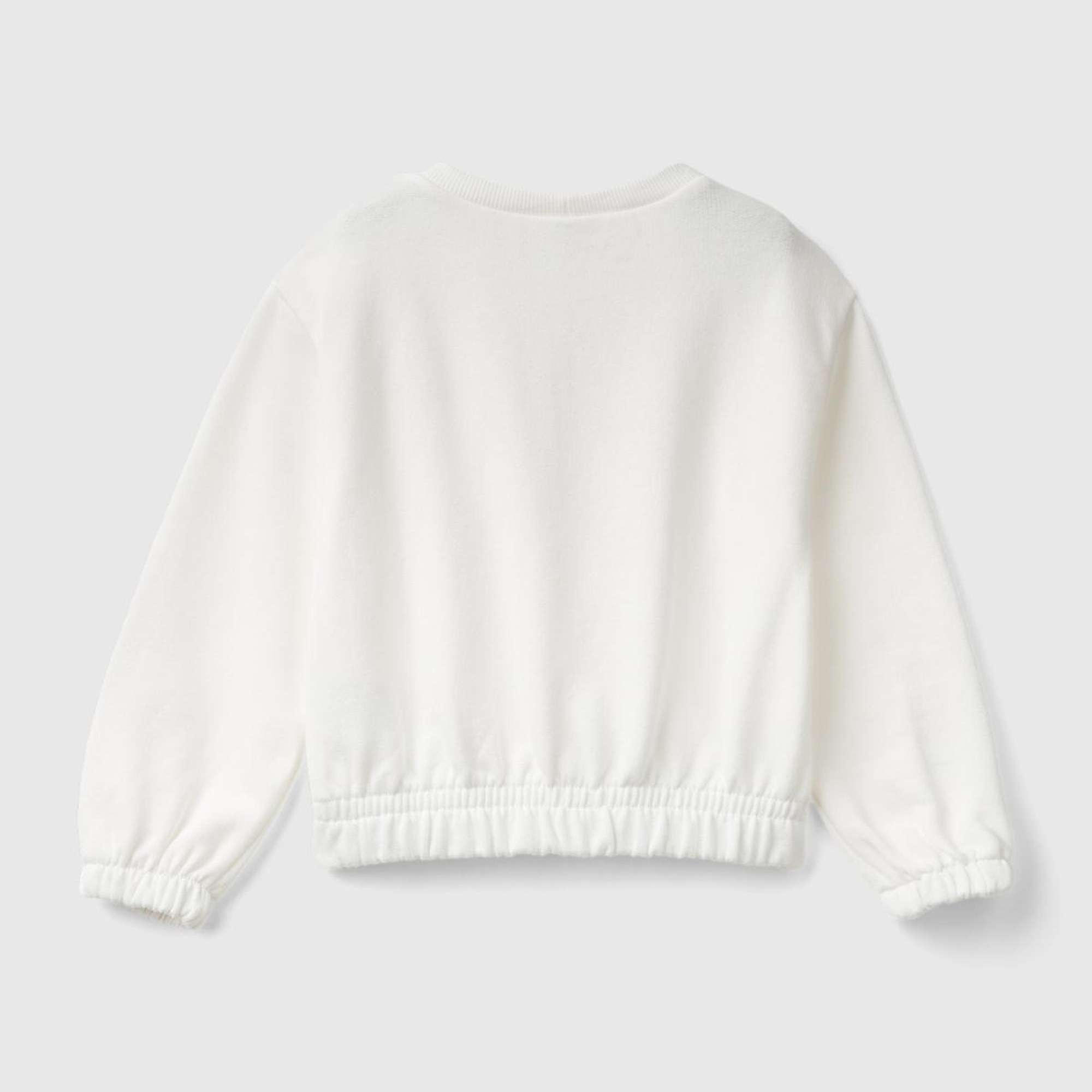 Kız Çocuk Beyaz Önü Lola Bunny Baskılı Normal Kesim Bisiklet Yaka Sweatshirt