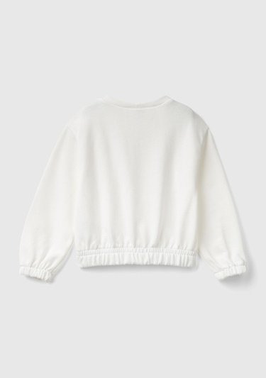  Kız Çocuk Beyaz Önü Lola Bunny Baskılı Normal Kesim Bisiklet Yaka Sweatshirt