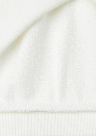  Kız Çocuk Beyaz Önü Su Bazlı Logo Baskılı Kapüşonlu Sweatshirt