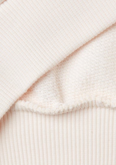  Kız Çocuk Ekru Etek Ucu Logolu Barbie Baskılı Kapüşonlu Kısa Sweatshirt