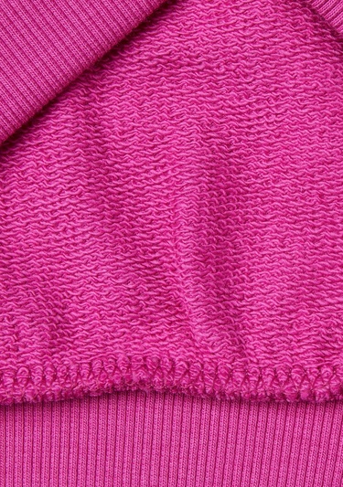  Kız Çocuk Fuşya Önü Su Bazlı Logo Baskılı Kapüşonlu Sweatshirt