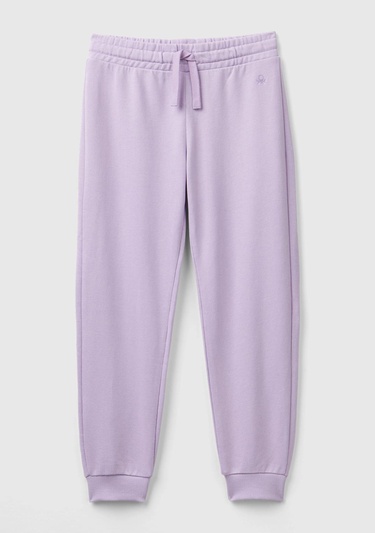  Kız Çocuk Lila Benetton Logolu Eşofman Altı