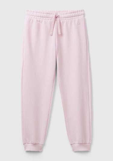  Kız Çocuk Açık Pembe Benetton Logolu Eşofman Altı