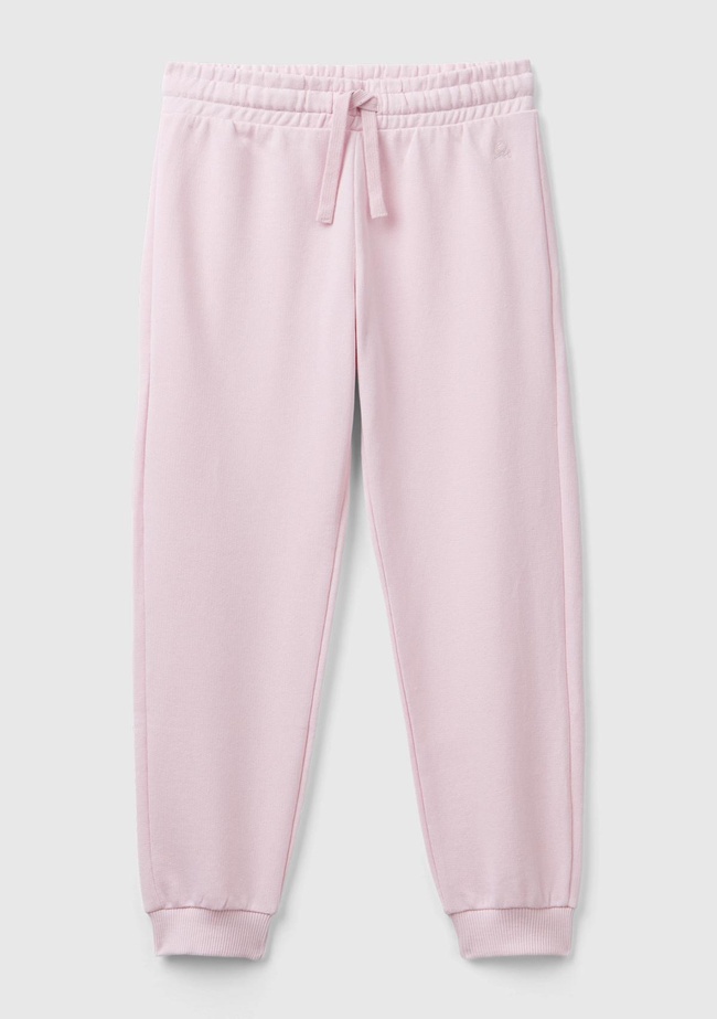  Kız Çocuk Açık Pembe Benetton Logolu Eşofman Altı