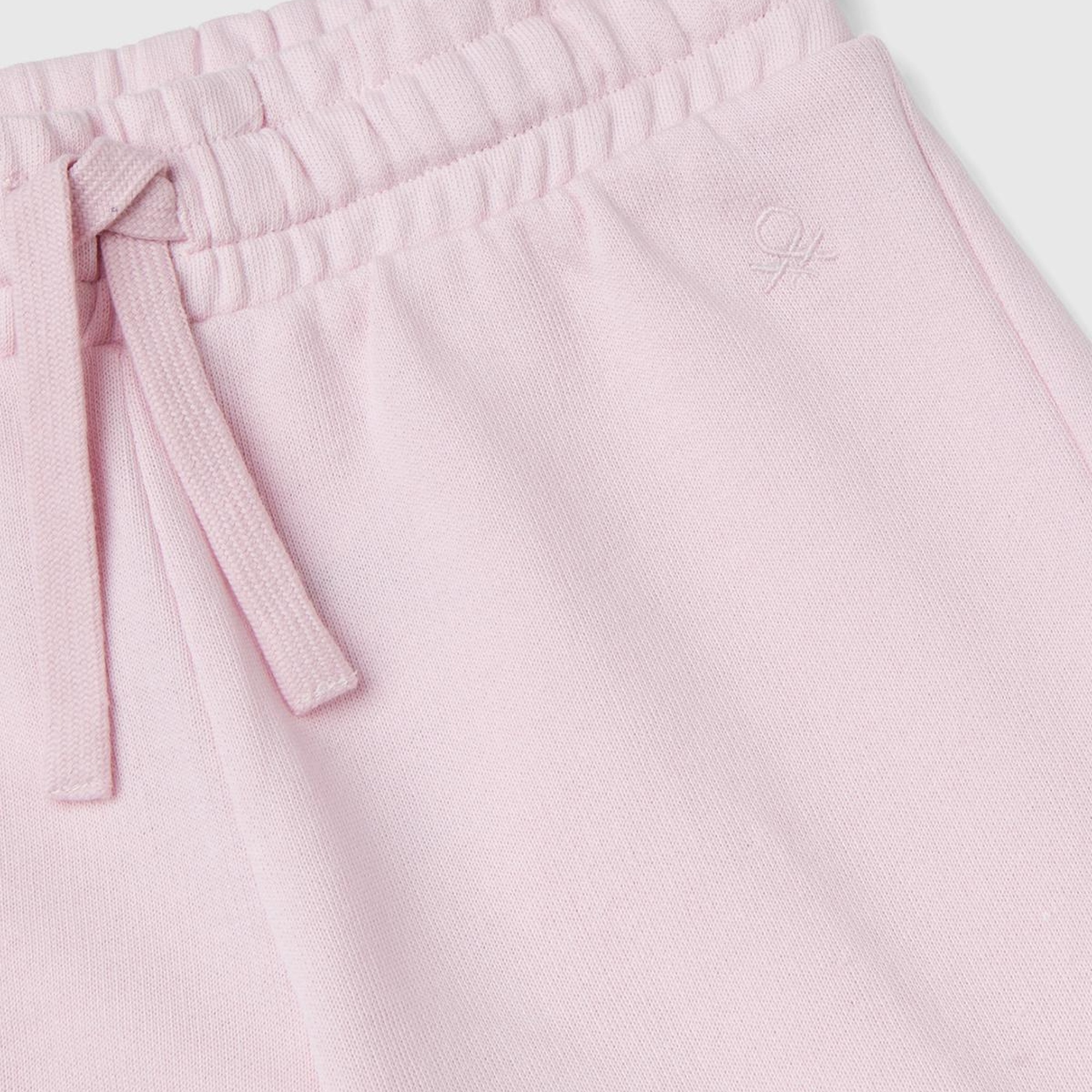 Kız Çocuk Açık Pembe Benetton Logolu Eşofman Altı