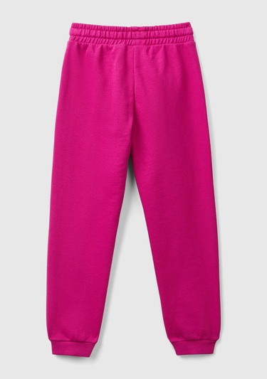  Kız Çocuk Fuşya Benetton Logolu Eşofman Altı