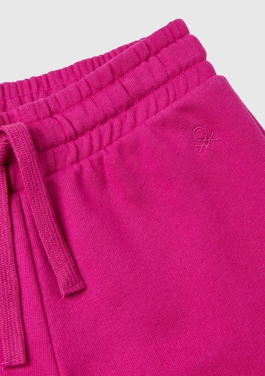  Kız Çocuk Fuşya Benetton Logolu Eşofman Altı