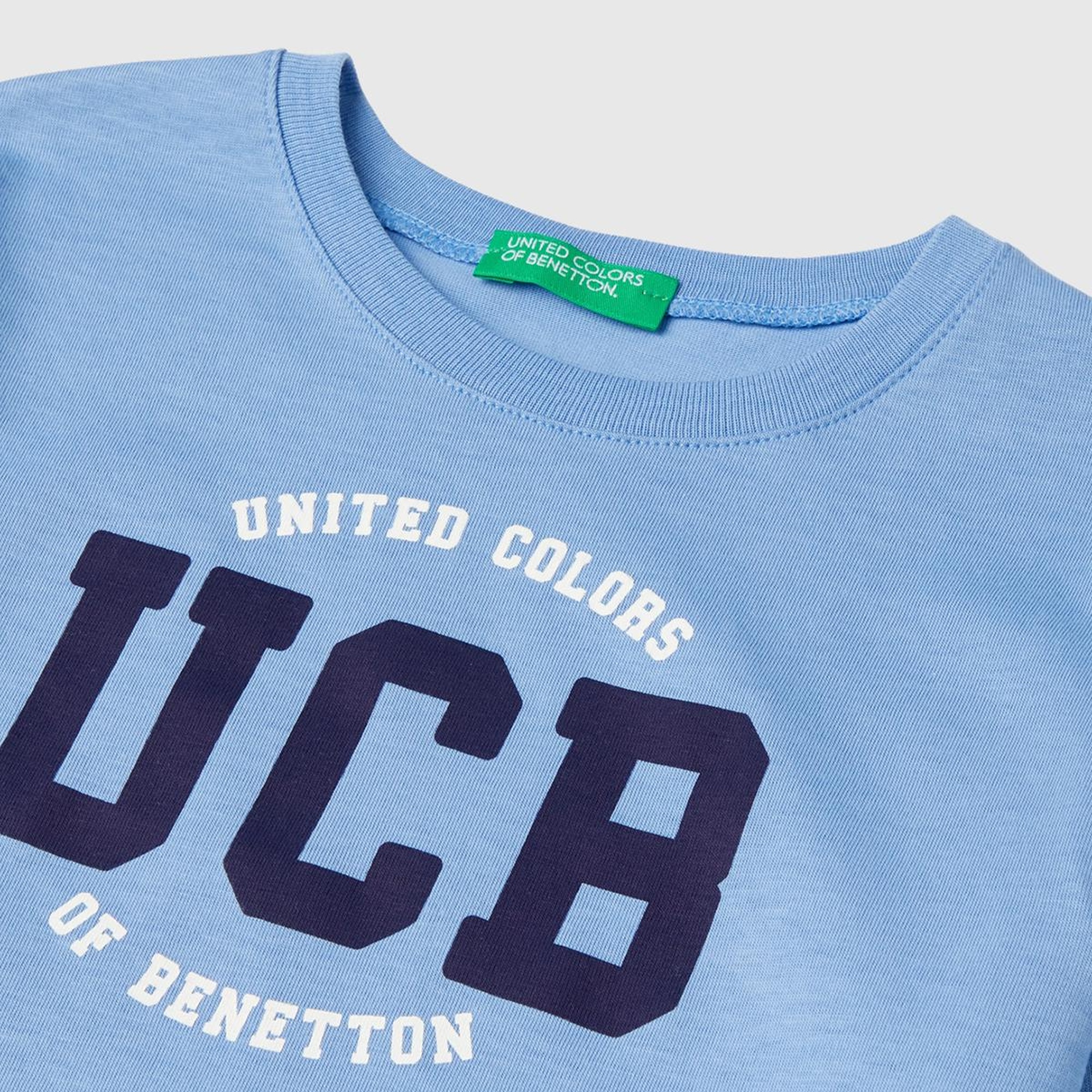 Erkek Çocuk Havacı Mavi Çok Renkli Logo Baskılı Bisiklet Yaka Uzun Kollu T-Shirt