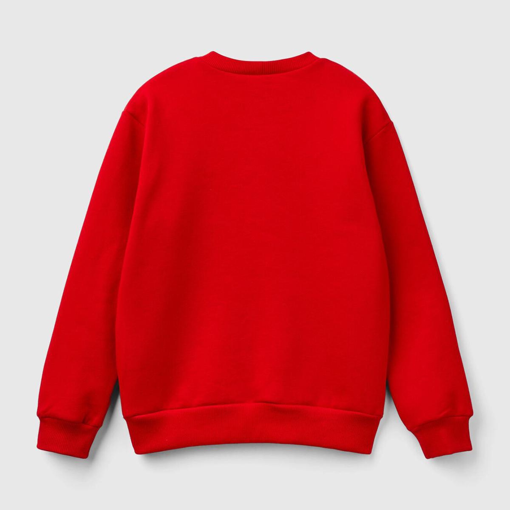 Erkek Çocuk Kırmızı Etek Ucu Logo Etiketli Mickey Mouse Baskılı Sweatshirt