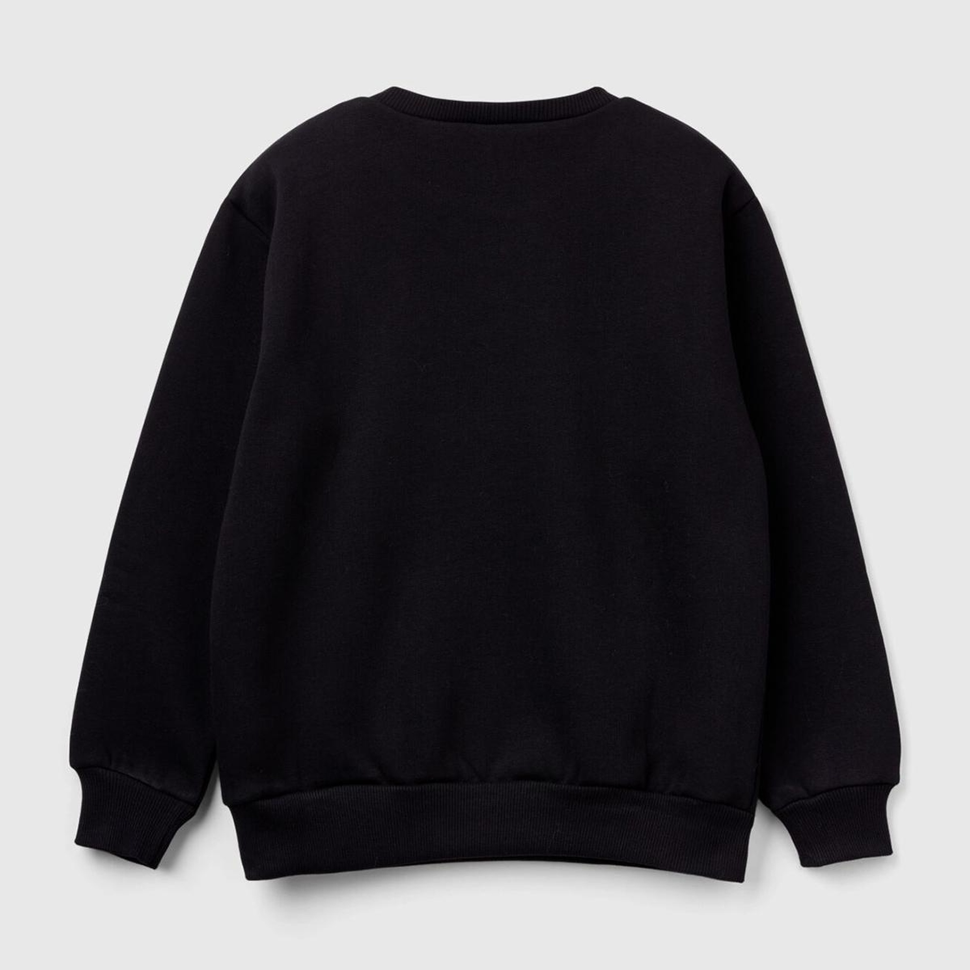 Erkek Çocuk Siyah Etek Ucu Logo Etiketli Mickey Mouse Baskılı Sweatshirt