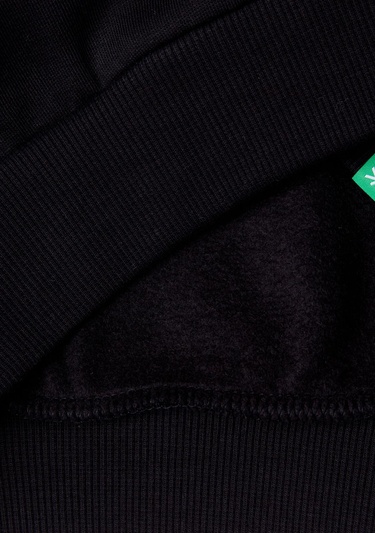  Erkek Çocuk Siyah Etek Ucu Logo Etiketli Mickey Mouse Baskılı Sweatshirt