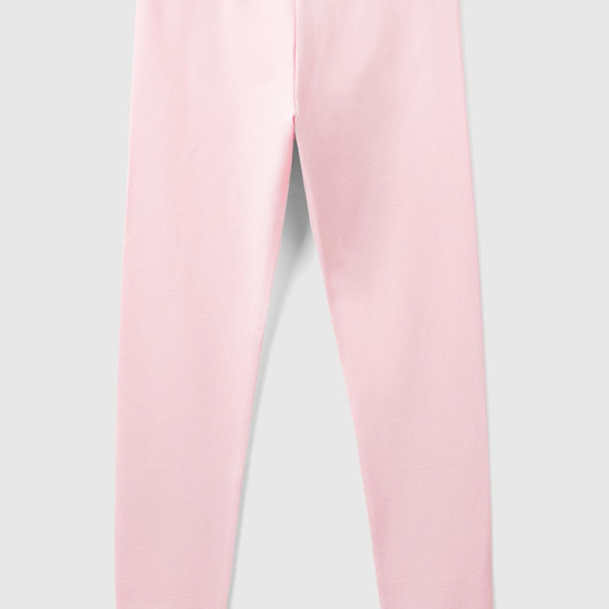 Kız Çocuk Açık Pembe Benetton İşlemeli Tayt