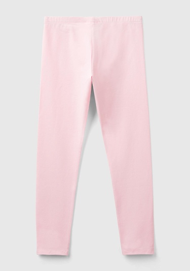  Kız Çocuk Açık Pembe Benetton İşlemeli Tayt