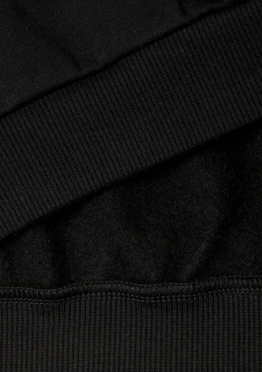  Kız Çocuk Siyah Önü Kalpli Payetli Düşük Omuz Bisiklet Yaka Sweatshirt