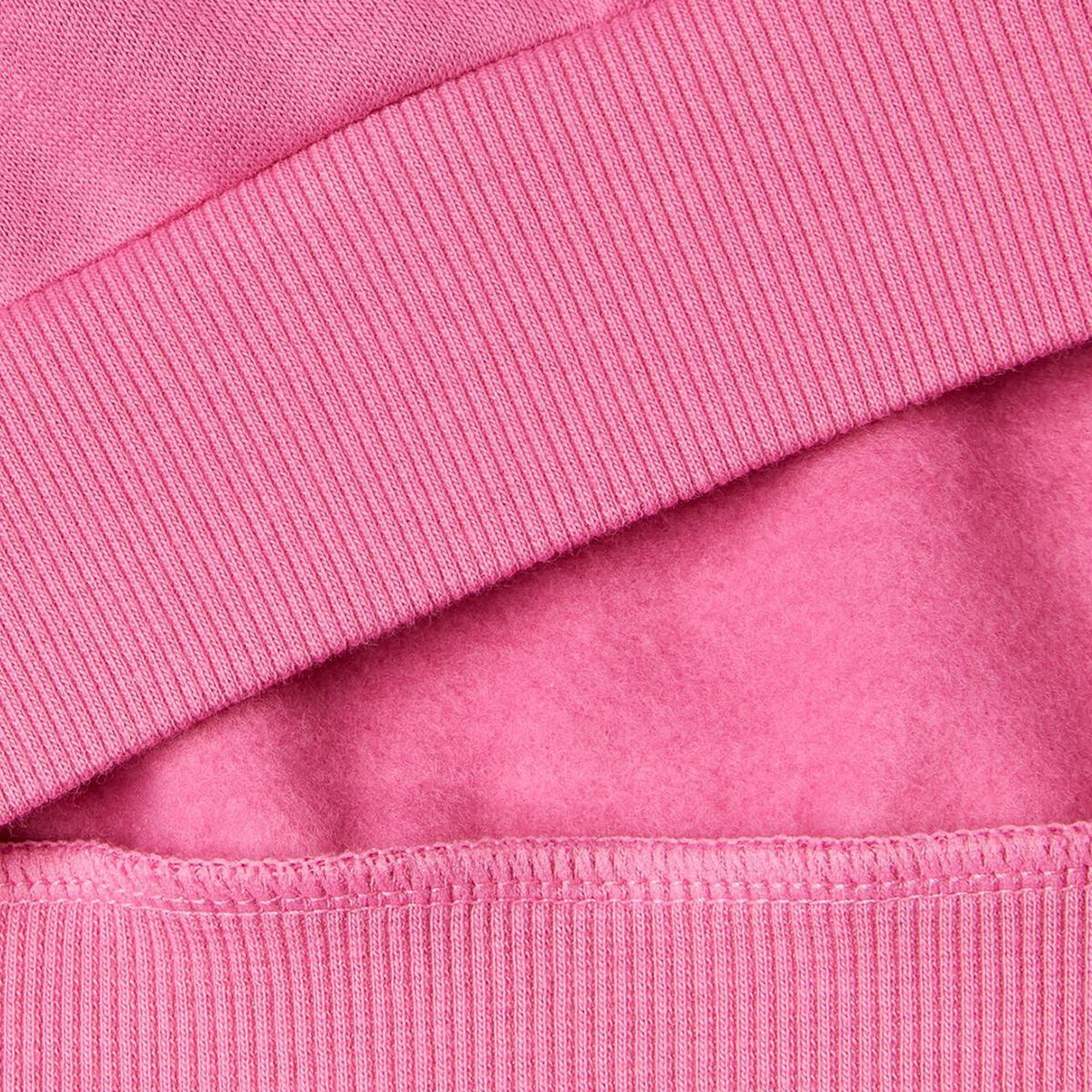 Kız Çocuk Pembe Önü Kalpli Payetli Düşük Omuz Bisiklet Yaka Sweatshirt