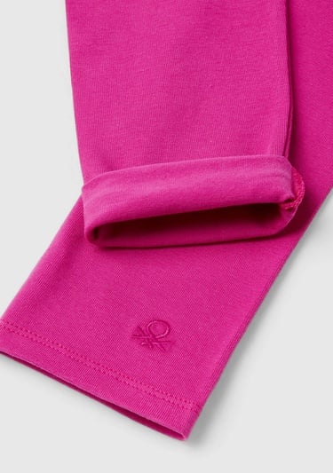  Kız Çocuk Fuşya Benetton İşlemeli Tayt