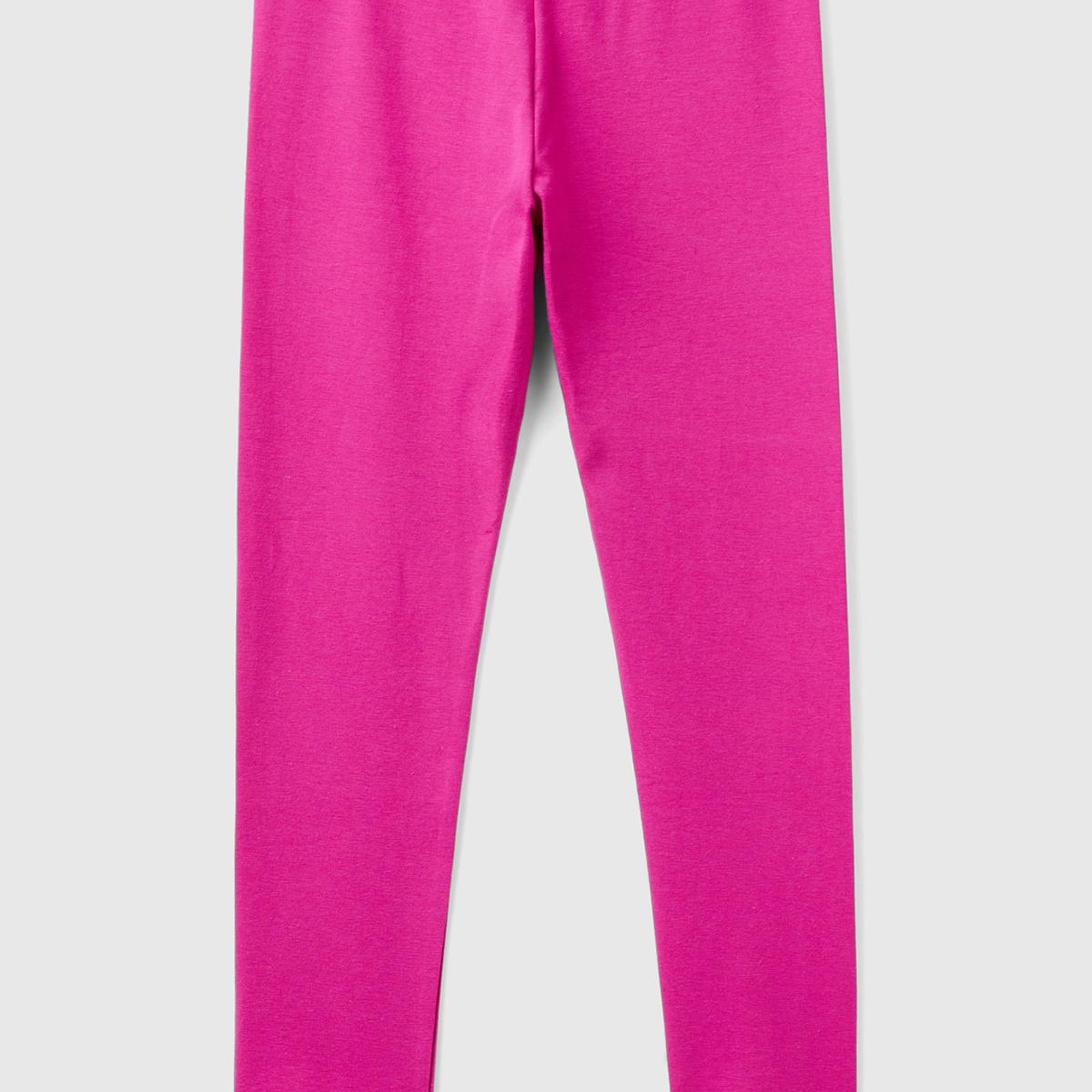 Kız Çocuk Fuşya Benetton İşlemeli Tayt