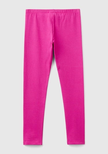  Kız Çocuk Fuşya Benetton İşlemeli Tayt