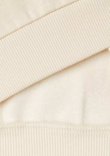  Kız Çocuk Ekru Önü Kalpli Payetli Düşük Omuz Bisiklet Yaka Sweatshirt