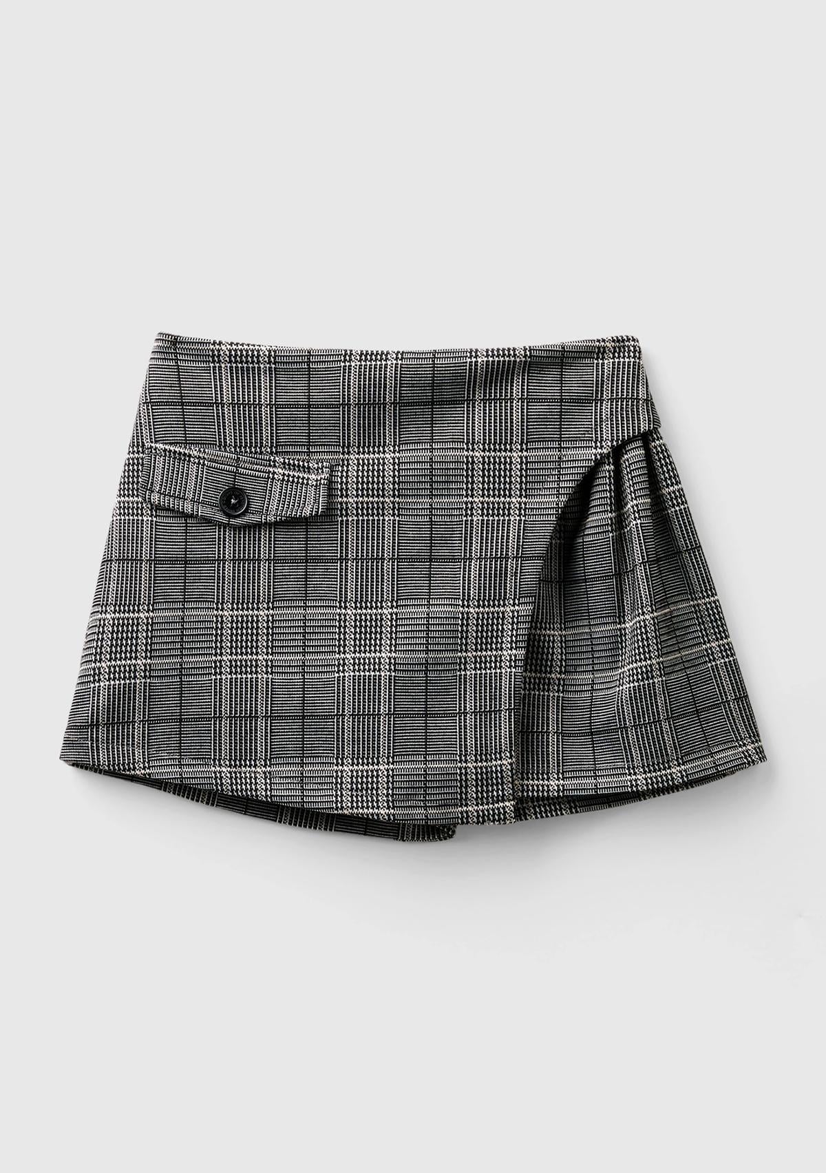  Kız Çocuk Füme Arkası Elastik Belli Yalancı Cep Detaylı Şort Etek