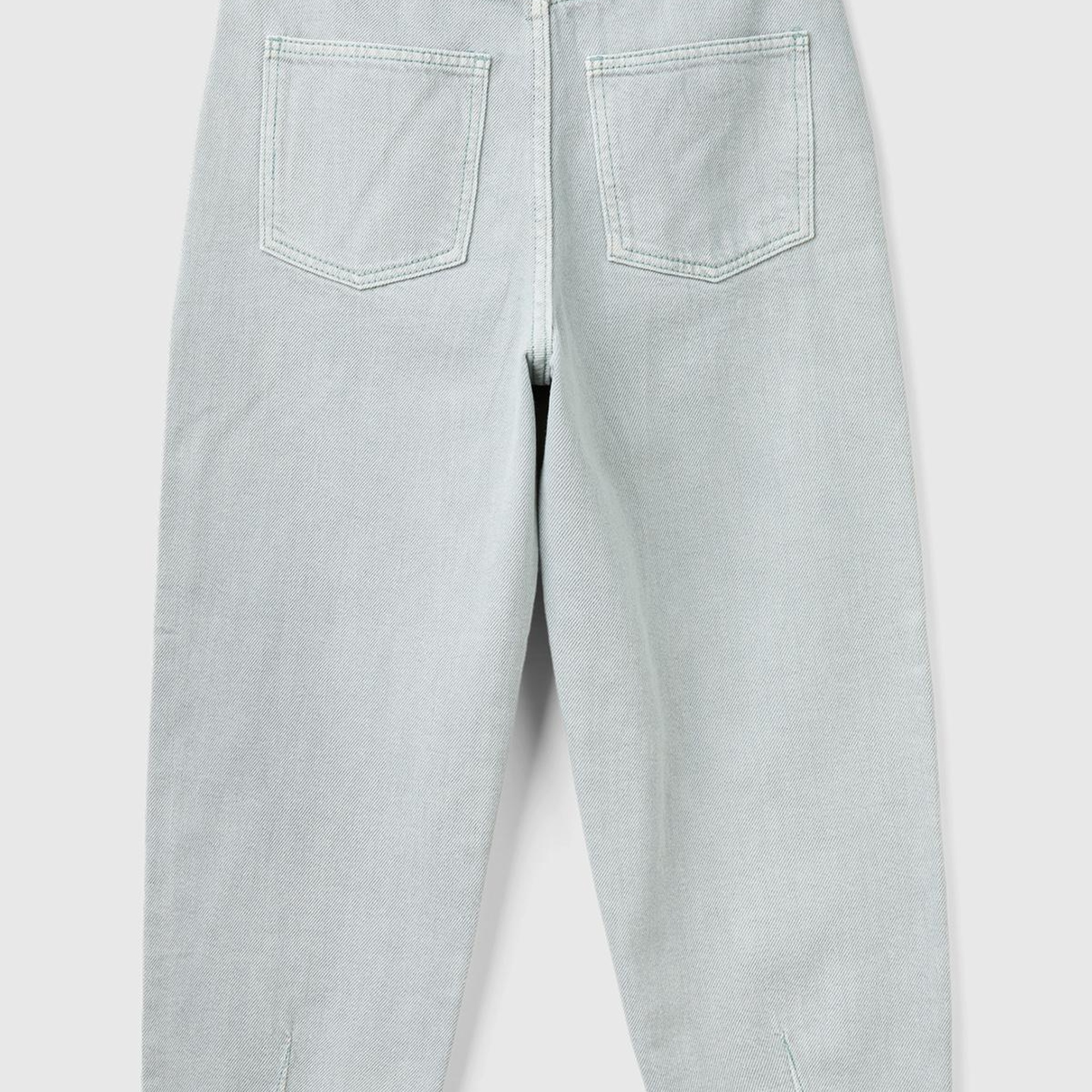 Kız Çocuk Denim 5 Cepli Düğme Kapamalı Paça Detaylı Pantolon