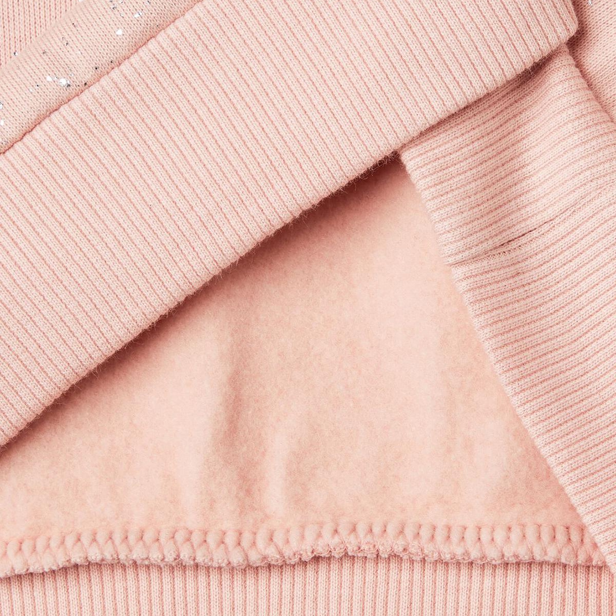 Kız Çocuk Pembe Tamamı Yıldız Tozu Baskılı Düşük Omuz Oversize Sweatshirt