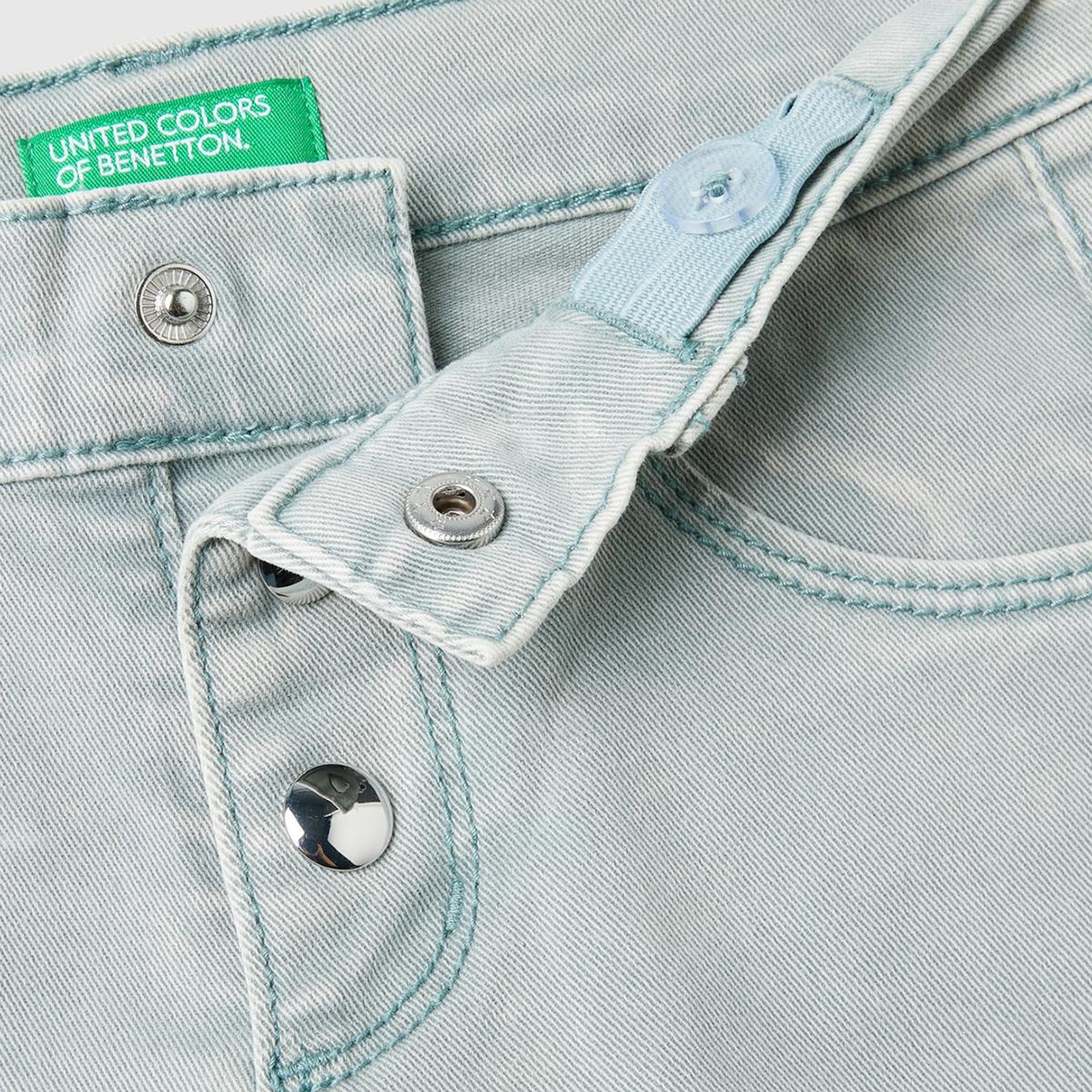 Kız Çocuk Denim Çıtçıt Düğme Kapamalı 5 Cepli Skinny Fit Denim Pantolon