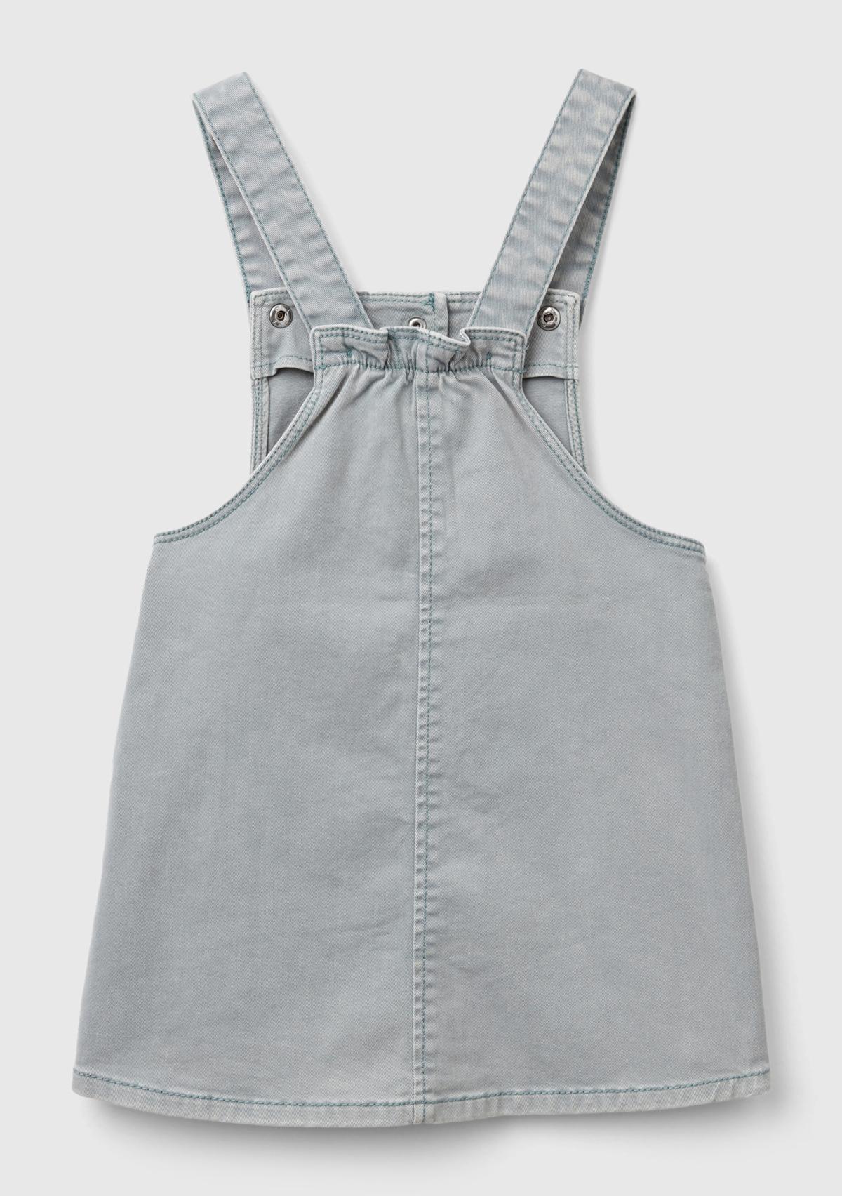  Kız Çocuk Denim Önü Düğmeli Askılı Salopet