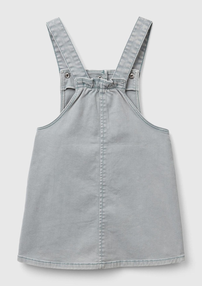  Kız Çocuk Denim Önü Düğmeli Askılı Salopet