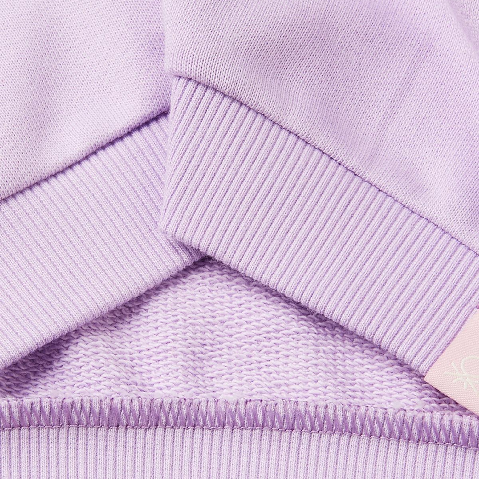 Kız Çocuk Lila Etek Ucu Logo Etiketli Prenses Baskılı Geniş Kesim Sweatshirt