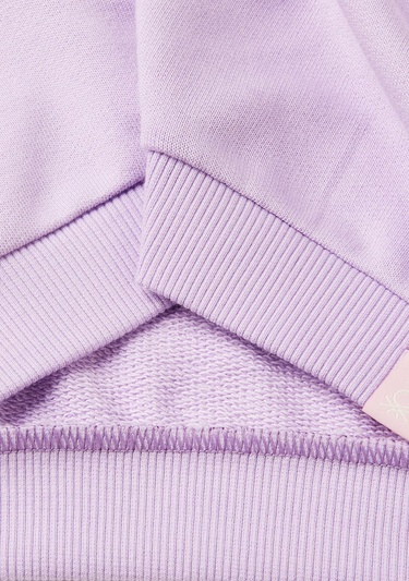  Kız Çocuk Lila Etek Ucu Logo Etiketli Prenses Baskılı Geniş Kesim Sweatshirt