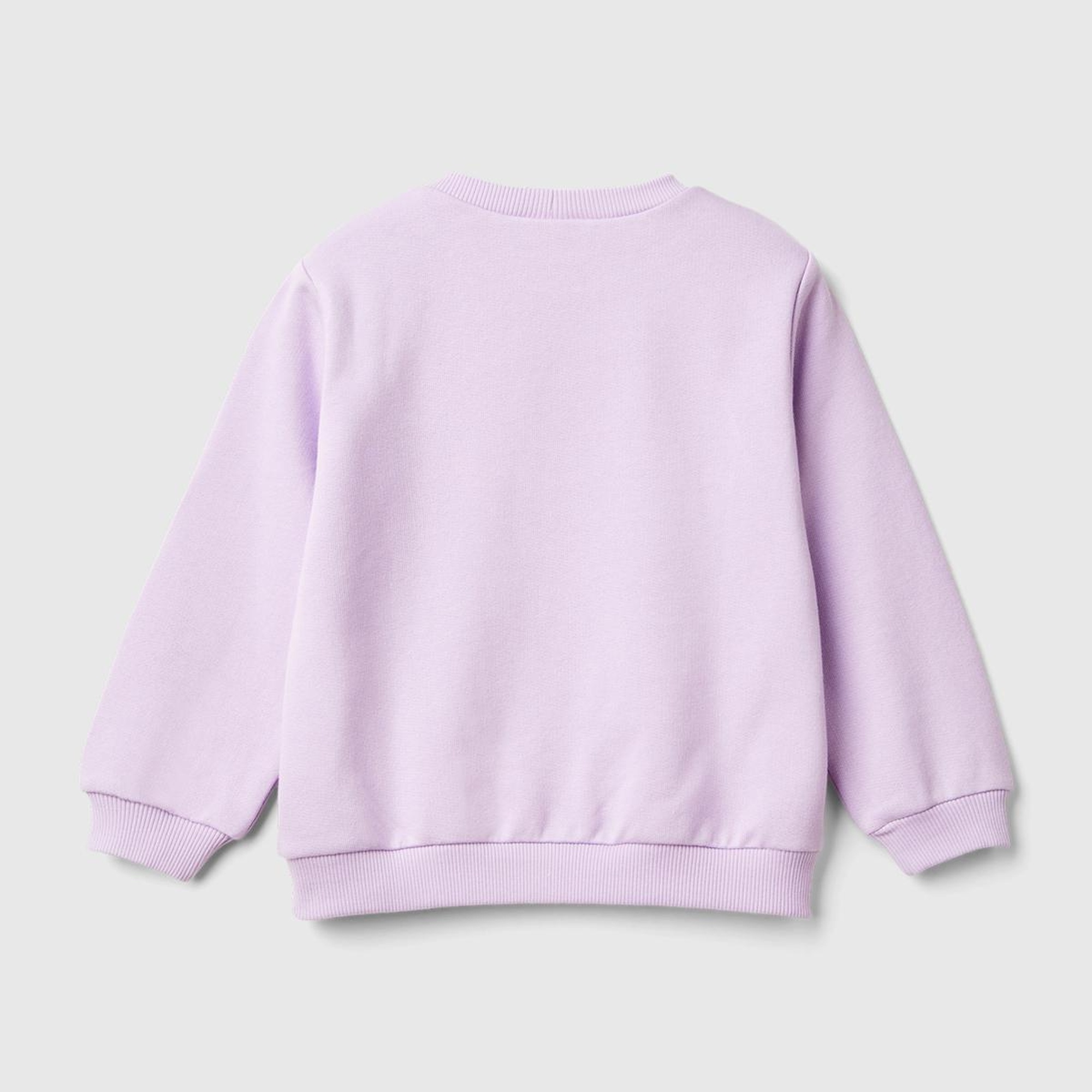Kız Çocuk Lila Etek Ucu Logo Etiketli Prenses Baskılı Geniş Kesim Sweatshirt
