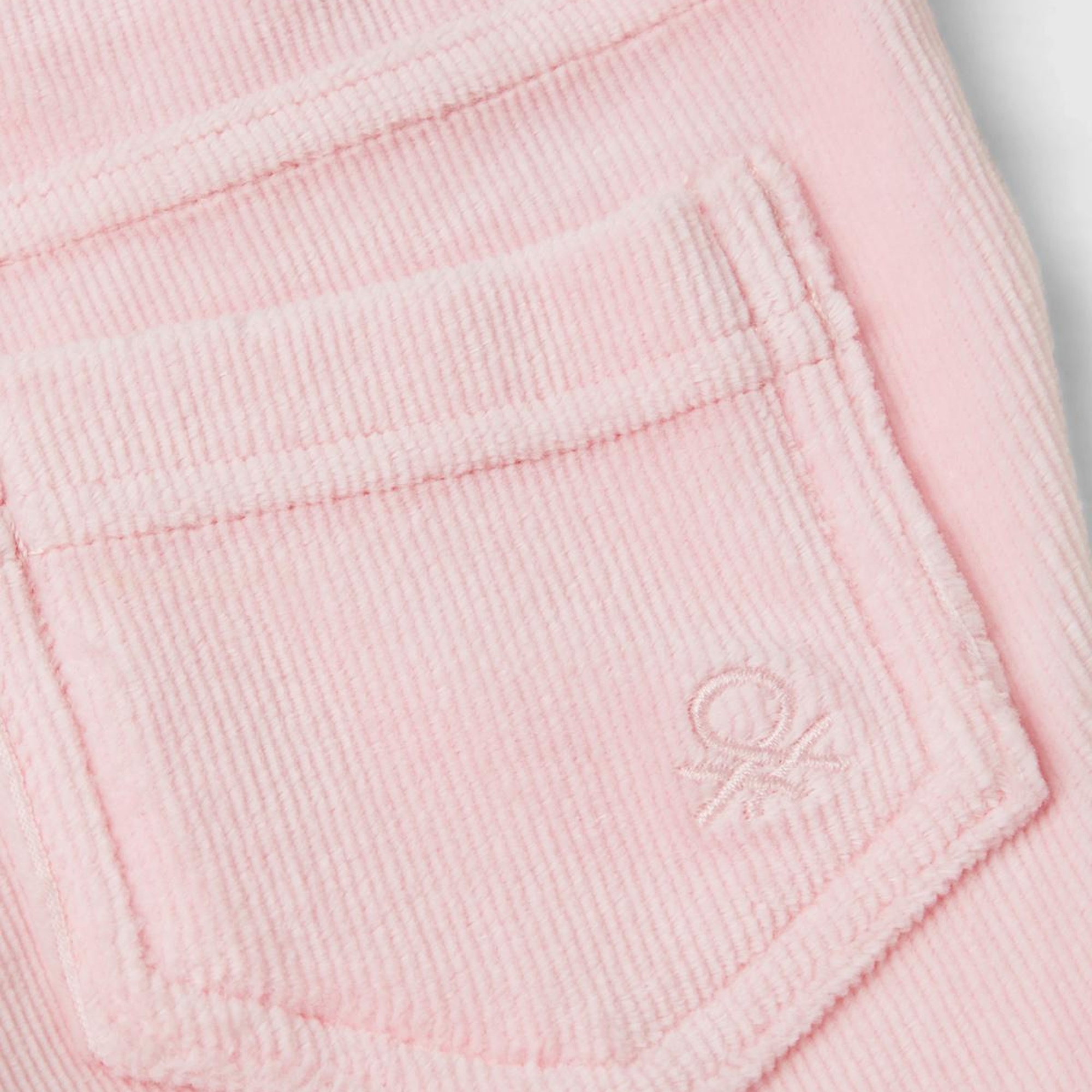 Kız Çocuk Açık Pembe Fitilli Kadife Tayt