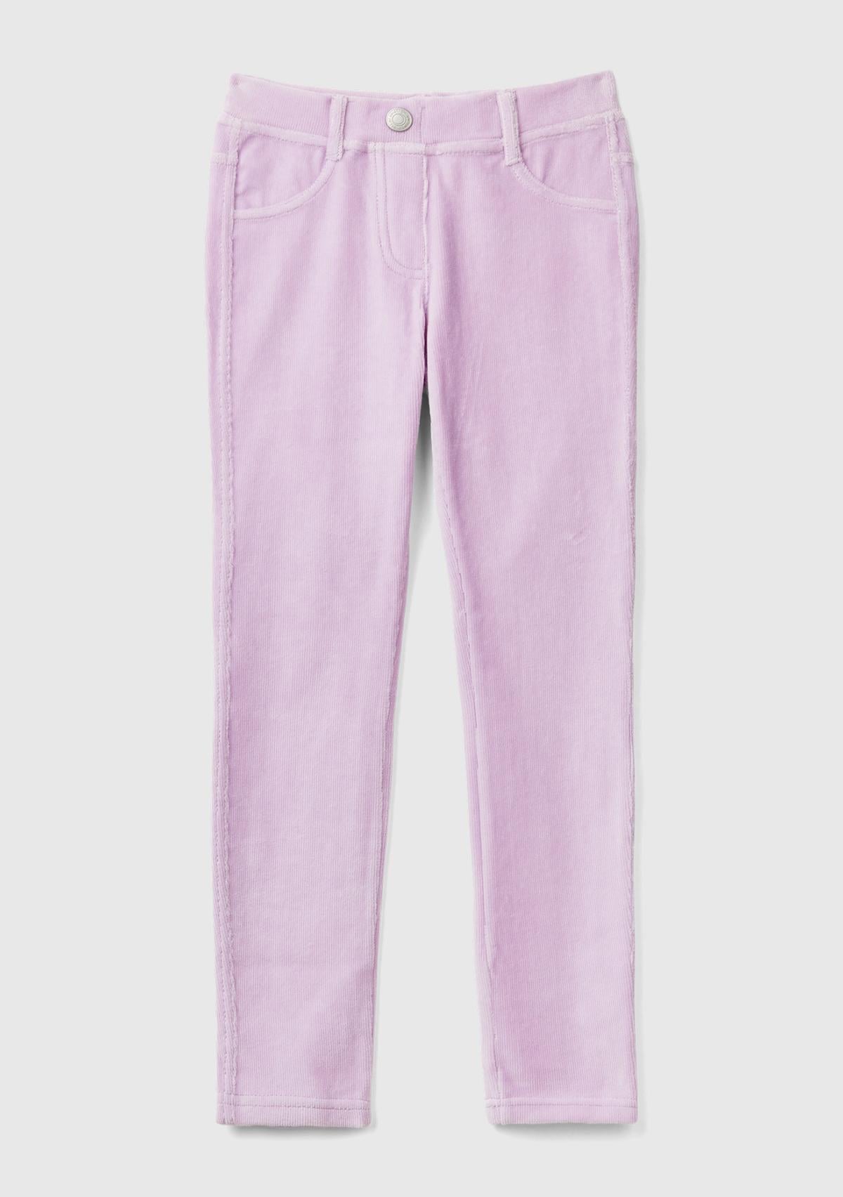  Kız Çocuk Lila Kadife Jegging