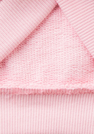  Kız Çocuk Açık Pembe %100 Pamuk Fermuarlı Logolu Sweatshirt