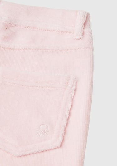  Kız Çocuk Açık Pembe Kadife Jegging