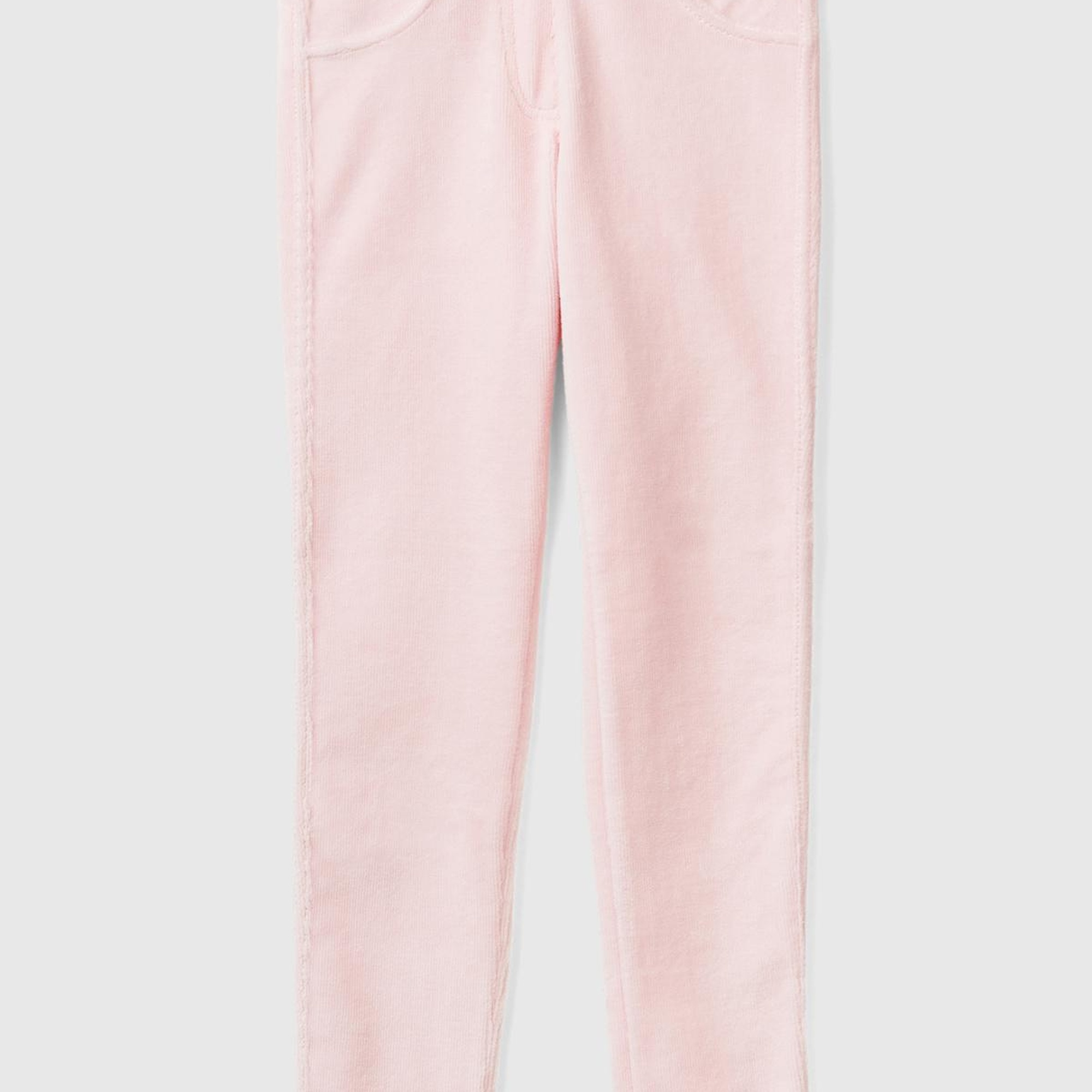 Kız Çocuk Açık Pembe Kadife Jegging