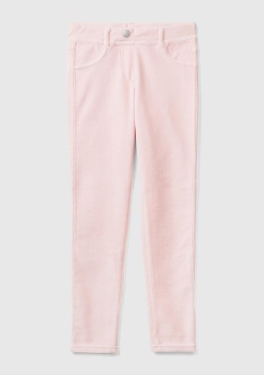  Kız Çocuk Açık Pembe Kadife Jegging