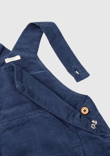  Bebek Lacivert Arkası Logo Etiketli Önü Kese Cepli Askılı Salopet