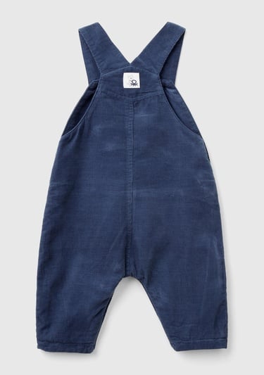  Bebek Lacivert Arkası Logo Etiketli Önü Kese Cepli Askılı Salopet