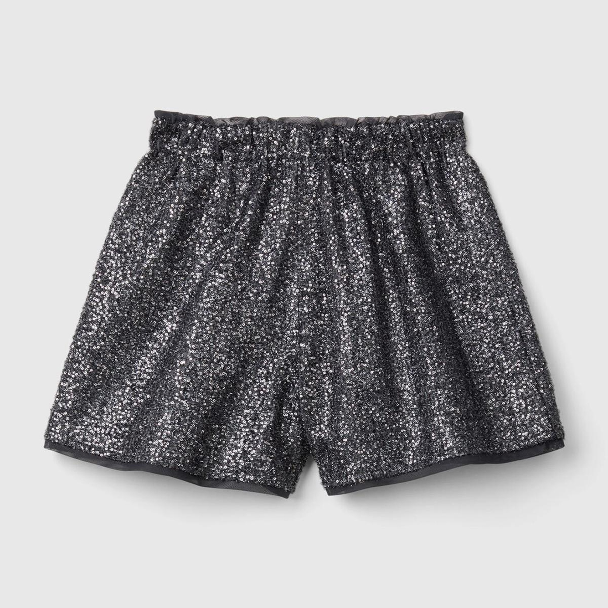 Kız Çocuk Siyah Tamamı Desenli Elastik Yüksek Belli Şort