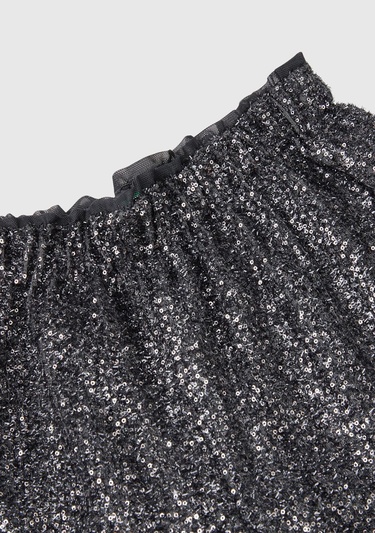  Kız Çocuk Siyah Tamamı Desenli Elastik Yüksek Belli Şort