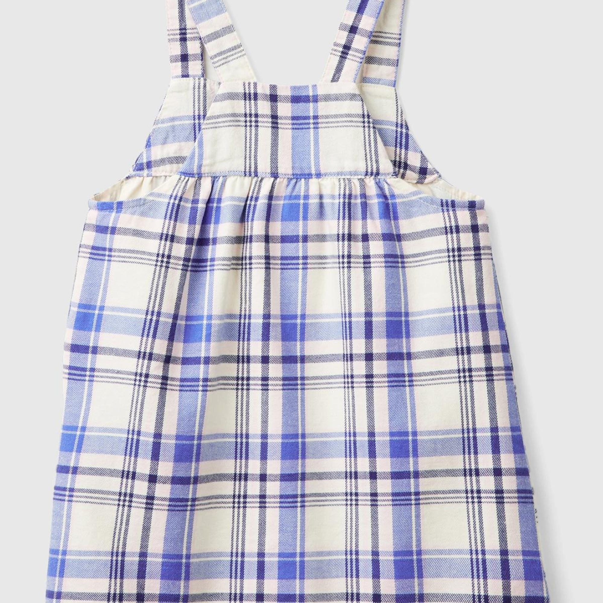 Kız Çocuk Lila Mix Önü Düğmeli Cep Detaylı Kareli Salopet