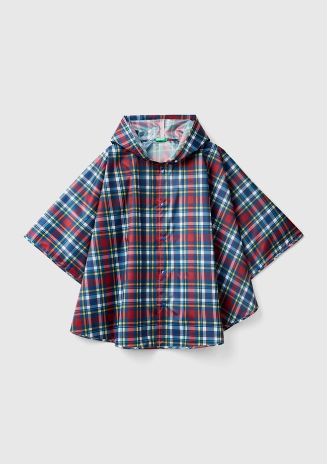  Erkek Çocuk Mavi Mix Panço Yağmurluk