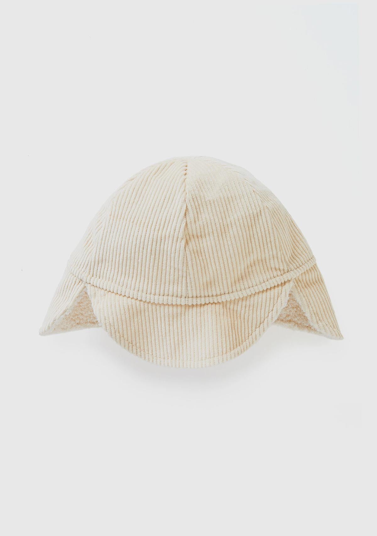  Erkek Çocuk Toz Pembe Logo Detaylı İçi Sentetik Kürklü Kulaklı Kadife Şapka