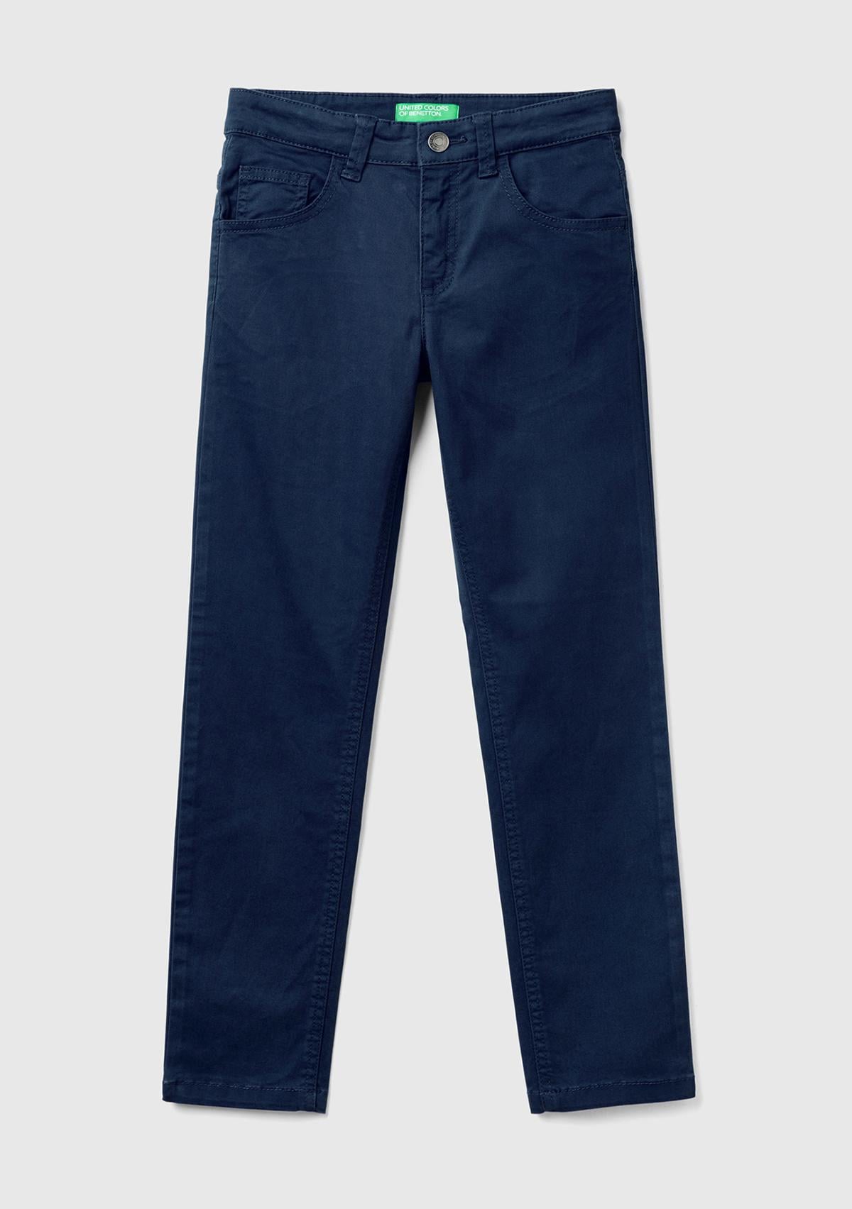  Erkek Çocuk Lacivert 5 Cepli Gabardin Pantolon