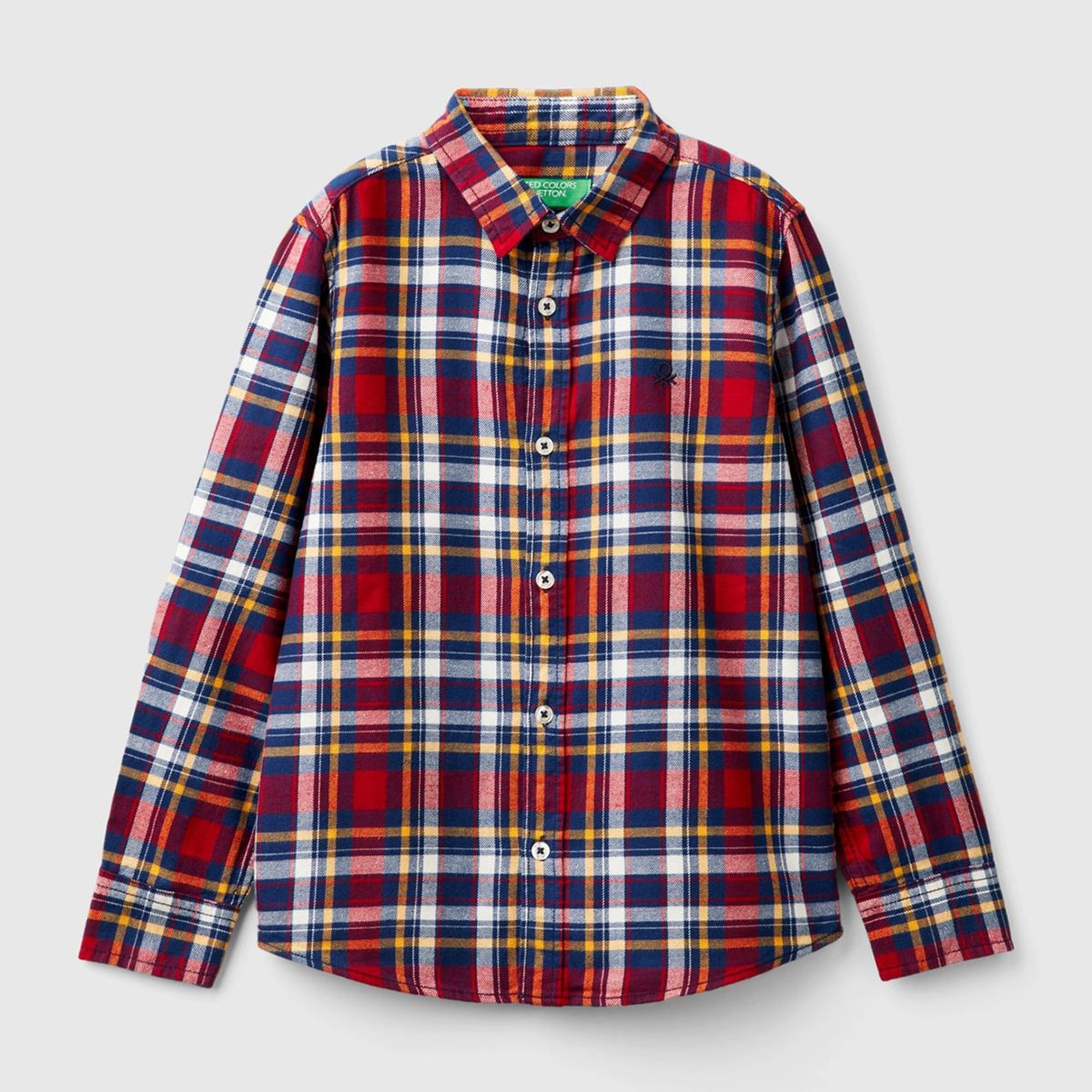 Erkek Çocuk Kırmızı Mix Sol Göğsü Logo Detaylı Gömlek