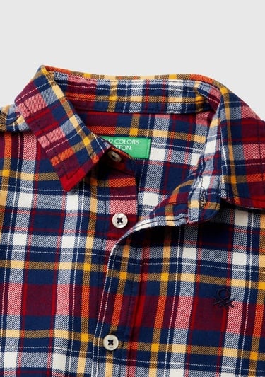  Erkek Çocuk Kırmızı Mix Sol Göğsü Logo Detaylı Gömlek